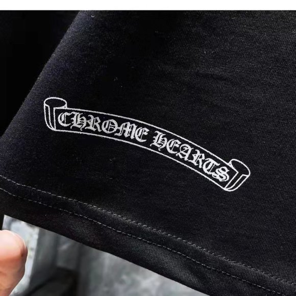 New Chrome Hearts cross pattern print casual couples short-sleeved T-shirt - Picture 5 of 6